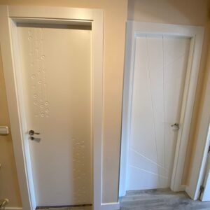 instalación puerta en block